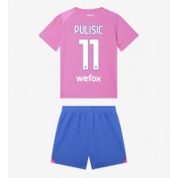 Fotbalové Dres AC Milan Christian Pulisic #11 Dětské Alternativní 2023-24 Krátký Rukáv (+ trenýrky)